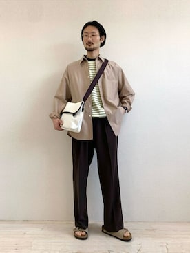 「AURALEE」｜Bshopスタッフさん（メンズ・175cm）の春コーディネート