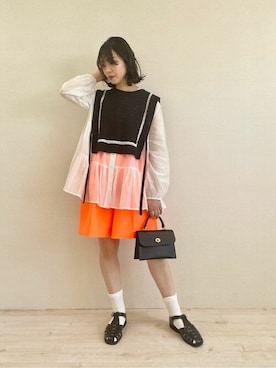 「Scye（サイ）のアイテム」を使った、Bshopスタッフさん（レディース・164cm）の春コーディネート