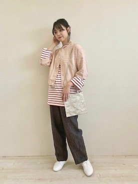 「orcival」｜「アイテム（その他シューズ）」を使った、Bshopスタッフさん（レディース・164cm）の春コーディネート