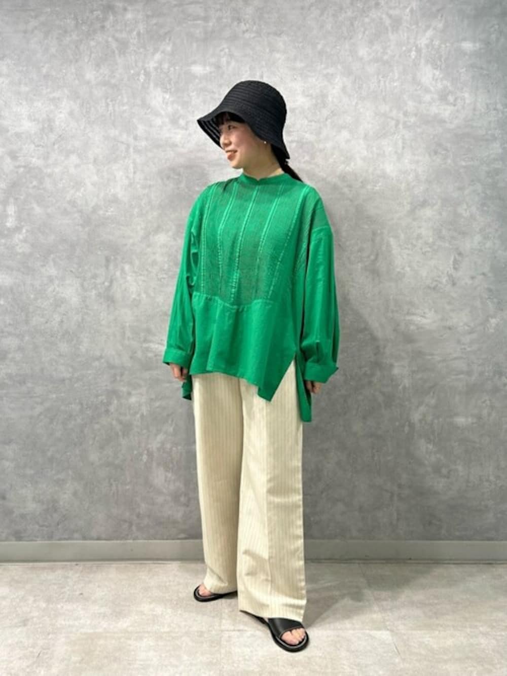 MORRIS & SONS | タイプライターワイドパンツ WOMEN グリーン MORRIS & SONS | タイプライターワイドパンツ WOMEN グリーン