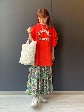 「THE SHINZONE（ザ　シンゾーン）のアイテム（スカート）」を使った、Bshopスタッフさん（レディース・149cm）の春コーディネート
