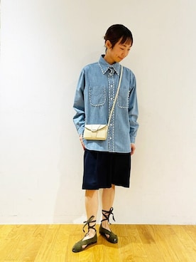 「Scye（サイ）のアイテム」を使った、Bshopスタッフさん（レディース・157cm）の春コーディネート
