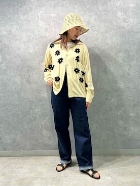 「orslow」｜「アイテム（帽子）」を使った、Bshopスタッフさん（レディース・158cm）の春コーディネート