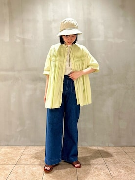 「KIJIMA TAKAYUKI」｜「アイテム（サンダル）」を使った、Bshopスタッフさん（レディース・166cm）の春コーディネート