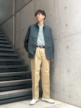 「HAVERSACK（ハバーザック）のアイテム」を使った、Bshopスタッフさん（メンズ・184cm）の春コーディネート