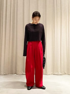 「orcival」｜「アイテム（その他シューズ）」を使った、Bshopスタッフさん（レディース・154cm）の春コーディネート