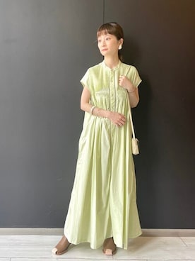 「linen」｜Bshopスタッフさん（レディース・153cm）の夏コーディネート