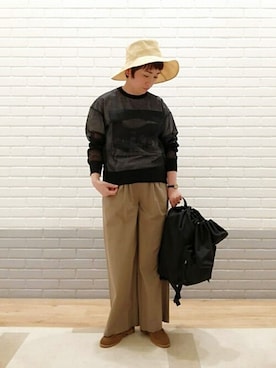 「KIJIMA TAKAYUKI」｜「アイテム（その他シューズ）」を使った、Bshopスタッフさん（レディース・158cm）の夏コーディネート
