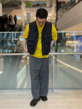 「タイパンツ」｜Bshopスタッフさん（メンズ・175cm）の夏コーディネート