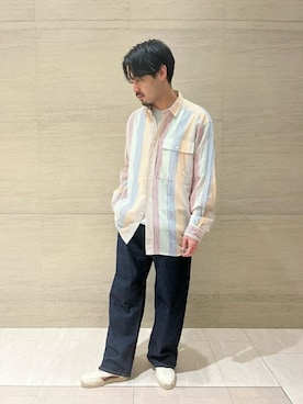 「La Manual Alpargatera（マヌアル・アルパルガテラ）のアイテム」を使った、Bshopスタッフさん（メンズ・165cm）の夏コーディネート