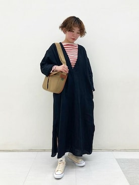 「orcival」｜「アイテム（ワンピース/ドレス）」を使った、Bshopスタッフさん（レディース・160cm）の夏コーディネート