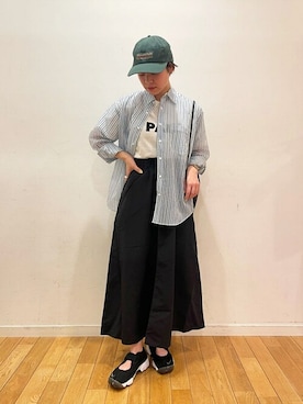 「THE SHINZONE（ザ　シンゾーン）のアイテム（帽子）」を使った、Bshopスタッフさん（レディース・158cm）の夏コーディネート