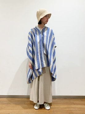 「HAVERSACK（ハバーザック）のアイテム」を使った、Bshopスタッフさん（レディース・162cm）の夏コーディネート