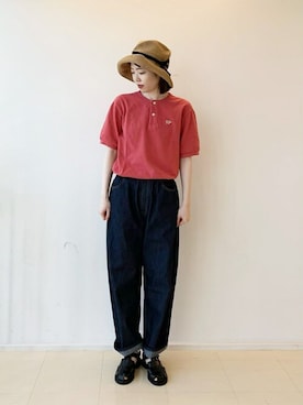 「SCYE BASICS（サイベーシックス）のアイテム」を使った、Bshopスタッフさん（レディース・161cm）の夏コーディネート