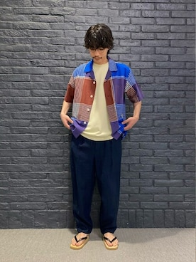 「AURALEE」｜Bshopスタッフさん（メンズ・175cm）の夏コーディネート