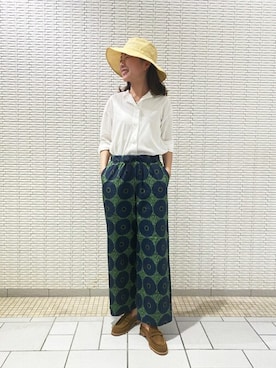 「KIJIMA TAKAYUKI」｜「アイテム（サンダル）」を使った、Bshopスタッフさん（レディース・158cm）の夏コーディネート