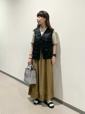 「normment（ノーメント）のアイテム」を使った、Bshopスタッフさん（レディース・153cm）の夏コーディネート