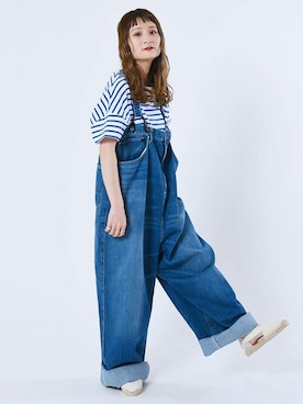 「La Manual Alpargatera（マヌアル・アルパルガテラ）のアイテム」を使った、Bshopスタッフさん（レディース・152cm）の夏コーディネート