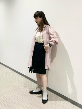 「AURALEE」｜Bshopスタッフさん（レディース・153cm）の夏コーディネート