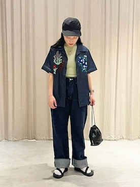 「AURALEE」｜Bshopスタッフさん（レディース・155cm）の夏コーディネート