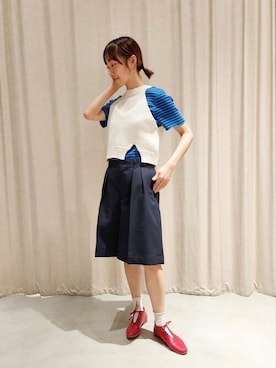 「Scye（サイ）のアイテム」を使った、Bshopスタッフさん（レディース・157cm）の夏コーディネート