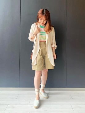 「AURALEE」｜Bshopスタッフさん（レディース・149cm）の夏コーディネート