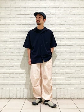 「KIJIMA TAKAYUKI」｜「アイテム（キャップ）」を使った、Bshopスタッフさん（メンズ・165cm）の夏コーディネート