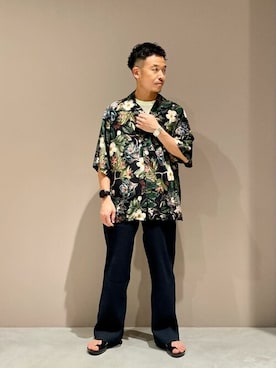 「GOLDWIN（ゴールドウィン）のアイテム」を使った、Bshopスタッフさん（メンズ・168cm）の夏コーディネート