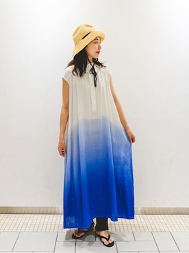 「ORCIVAL（オーシバル）のアイテム（ワンピース/ドレス）」を使った、Bshopスタッフさん（レディース・158cm）の夏コーディネート