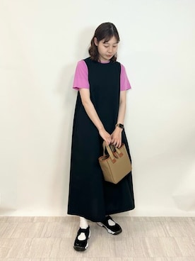 「unfil」｜「アイテム（ワンピース/ドレス）」を使った、Bshopスタッフさん（レディース・162cm）の夏コーディネート