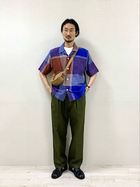 「mii（ミー）のアイテム」を使った、Bshopスタッフさん（メンズ・175cm）の夏コーディネート