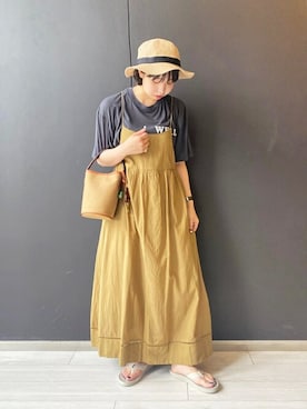 「orcival」｜「アイテム（ワンピース/ドレス）」を使った、Bshopスタッフさん（レディース・157cm）の夏コーディネート