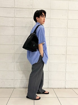 「GOLDWIN（ゴールドウィン）のアイテム」を使った、Bshopスタッフさん（メンズ・164cm）の夏コーディネート