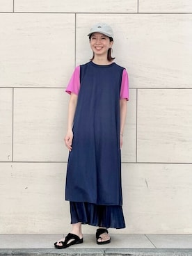 「unfil」｜「アイテム（帽子）」を使った、Bshopスタッフさん（レディース・156cm）の夏コーディネート