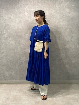 「KIJIMA TAKAYUKI」｜「アイテム（ワンピース/ドレス）」を使った、Bshopスタッフさん（レディース・154cm）の夏コーディネート