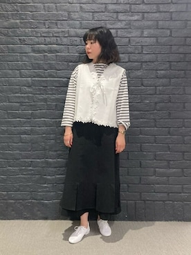 「orcival」｜「アイテム（その他シューズ）」を使った、Bshopスタッフさん（レディース・160cm）の夏コーディネート