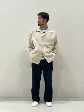 「GOLDWIN（ゴールドウィン）のアイテム」を使った、Bshopスタッフさん（メンズ・168cm）の夏コーディネート