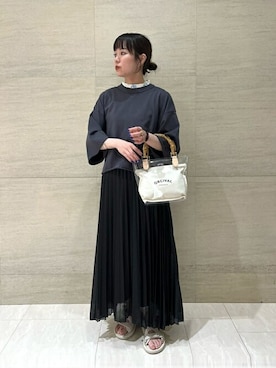 「teva」｜「アイテム（トートバッグ）」を使った、Bshopスタッフさん（レディース・152cm）の夏コーディネート