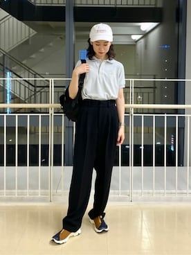 「SCYE BASICS（サイベーシックス）のアイテム」を使った、Bshopスタッフさん（レディース・155cm）の夏コーディネート