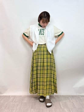 「HAVERSACK（ハバーザック）のアイテム」を使った、Bshopスタッフさん（レディース・158cm）の夏コーディネート