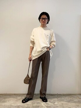 「AURALEE」｜Bshopスタッフさん（レディース・175cm）の夏コーディネート