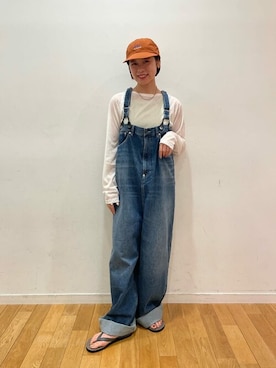 「orcival」｜「アイテム（キャップ）」を使った、Bshopスタッフさん（レディース・158cm）の夏コーディネート