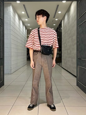 「AURALEE」｜Bshopスタッフさん（メンズ・164cm）の秋コーディネート