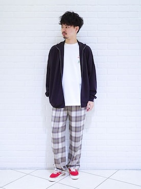 「AURALEE」｜Bshopスタッフさん（メンズ・178cm）の秋コーディネート