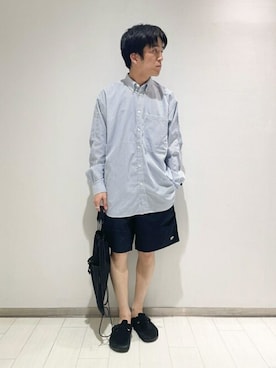 「SCYE BASICS（サイベーシックス）のアイテム」を使った、Bshopスタッフさん（メンズ・170cm）の秋コーディネート