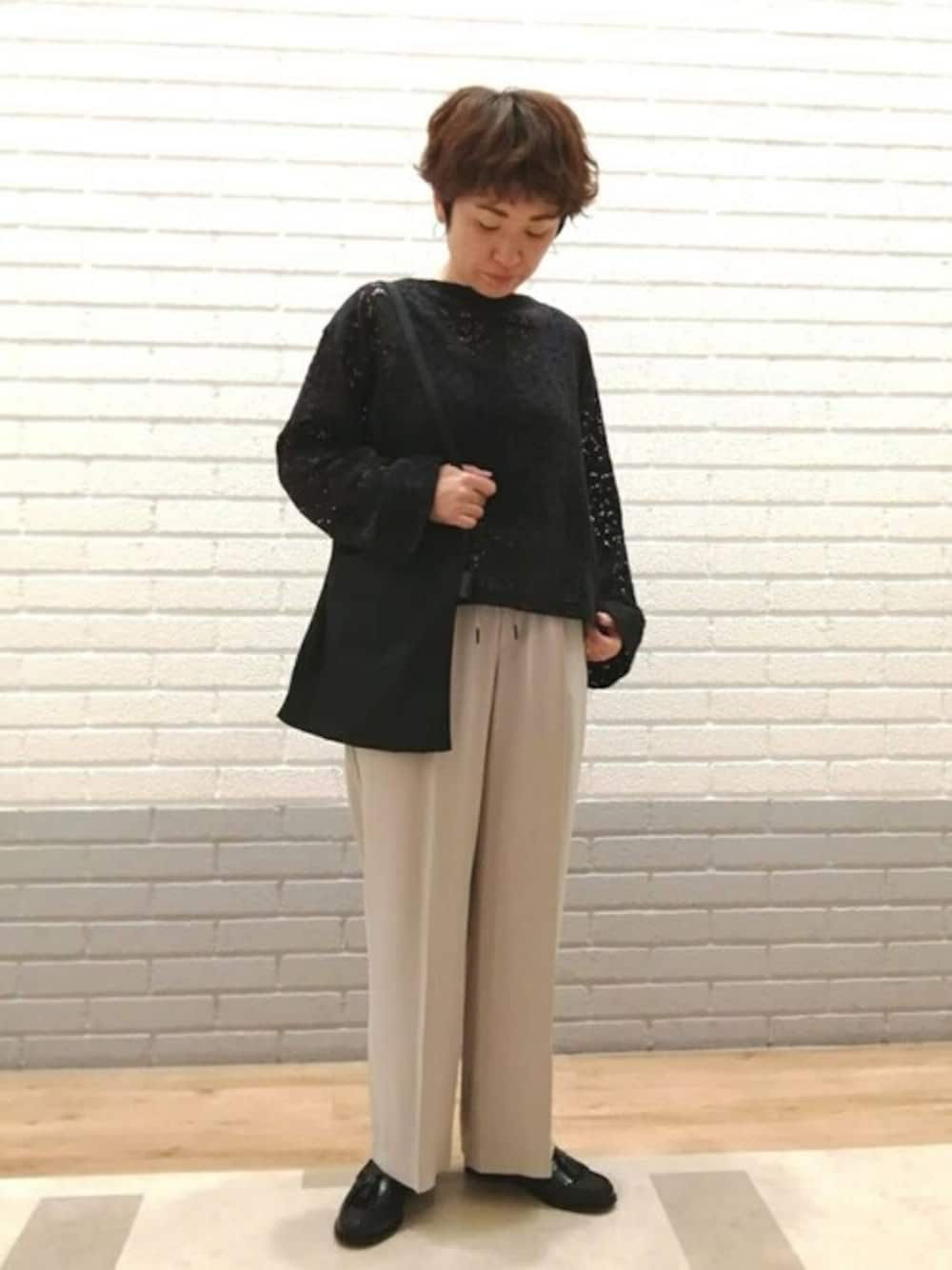 INDIA INDUSTRY/ラッセルレースプルオーバーシャツ/1/コットン/CRM/ND-B0330 Bshop（ビショップ）の「INDIA INDUSTRY | ラッセルレース プル