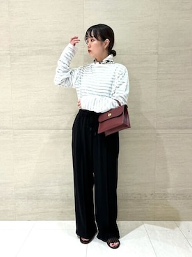 「orcival」｜「アイテム（財布/小物）」を使った、Bshopスタッフさん（レディース・152cm）の秋コーディネート