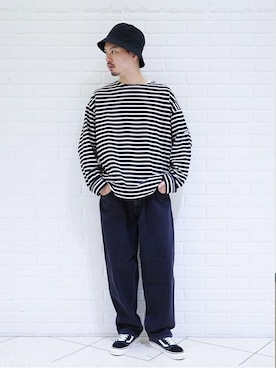 「KIJIMA TAKAYUKI」｜「アイテム（スニーカー）」を使った、Bshopスタッフさん（メンズ・178cm）の秋コーディネート