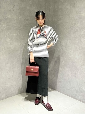 「orcival」｜「アイテム（財布/小物）」を使った、Bshopスタッフさん（レディース・156cm）の秋コーディネート