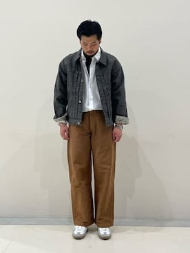 「orcival」｜「アイテム（デニムジャケット）」を使った、Bshopスタッフさん（メンズ・168cm）の秋コーディネート